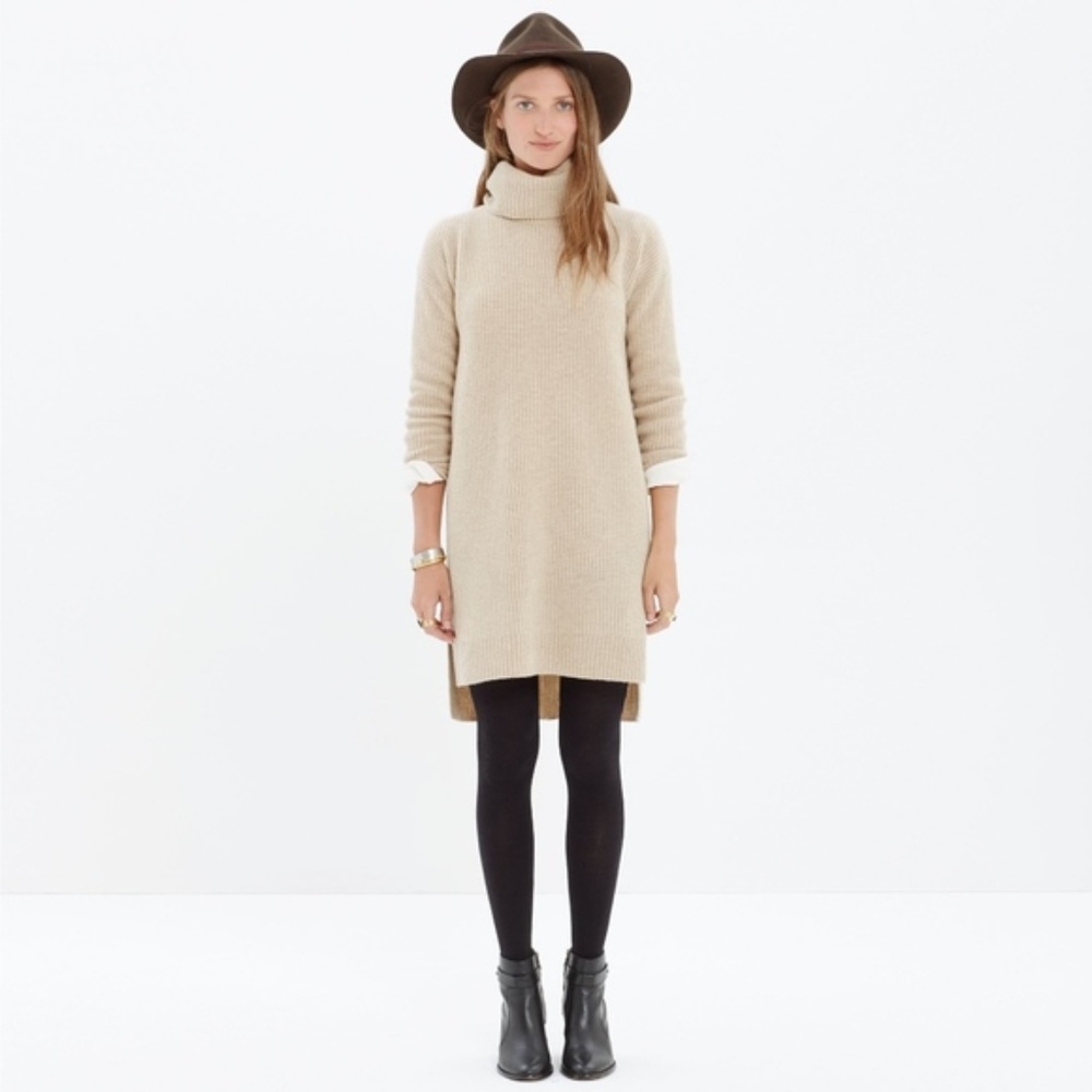 Madewell Rib Knit Turtleneck Swearer Dress
